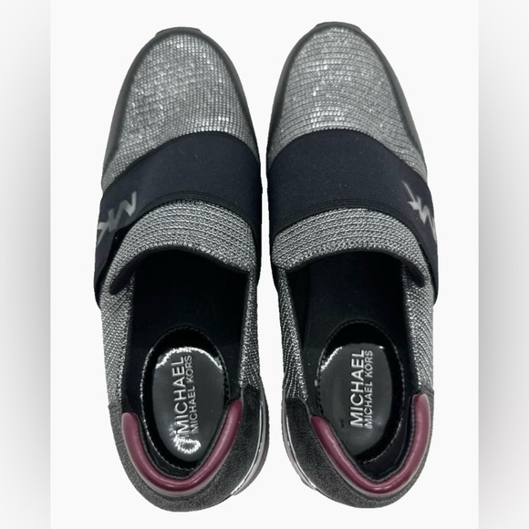 Michael Kors Women's Felix Trainer Glitter Mesh Slip-on Sneakers - Picture 4 of 8
